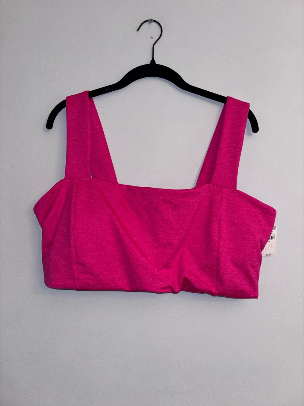 NWT Old Navy Hot Pink Wide-Strap Square-Neck Crop Top/Bra
